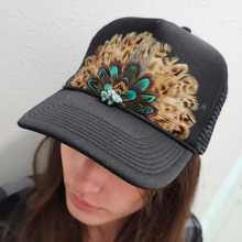 Load image into Gallery viewer, Western Feather Trucker Hat Retro Feather Trucker Hat
