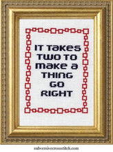 Load image into Gallery viewer, It Takes Two Cross-Stitch

