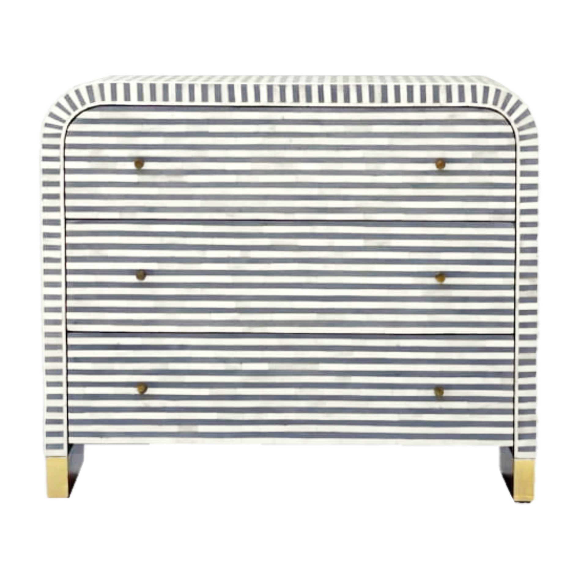 Bone Inlay 3 drawer waterfall chest - Blue Auden & Avery Bone Inlay 3 drawer waterfall chest - Blue Auden & Avery