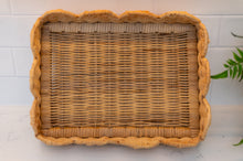 Load image into Gallery viewer, Scalloped Rattan Tray - Small
