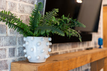 Load image into Gallery viewer, Handmade Hobnail Terra-cotta Planter, White (Holds 7&quot; Pot)
