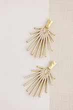 Load image into Gallery viewer, White Sunburst Statement Drop Earrings

