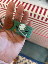 Load image into Gallery viewer, Crossed Clubs Key FOB - sage green
