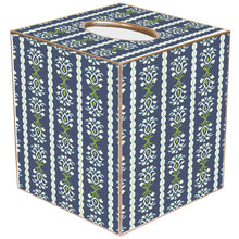 Load image into Gallery viewer, Rosemary Stripe Indigo by Laura Park Tissue Box Cover: Paper Mache
