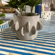 Load image into Gallery viewer, Handmade Stoneware Planter with half circles
