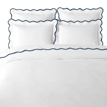 Load image into Gallery viewer, Laura Park Navy Scalloped Duvet Cover - Queen
