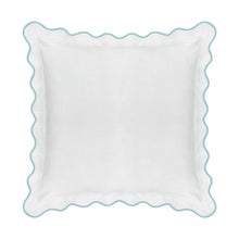 Load image into Gallery viewer, Scalloped Euro Light Blue /White by Laura Park
