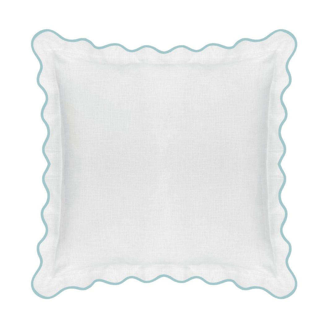 Scalloped Euro Light Blue /White by Laura Park