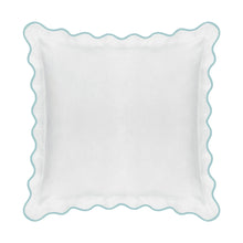 Load image into Gallery viewer, Scalloped Euro Sham, Blue/White by Laura Park
