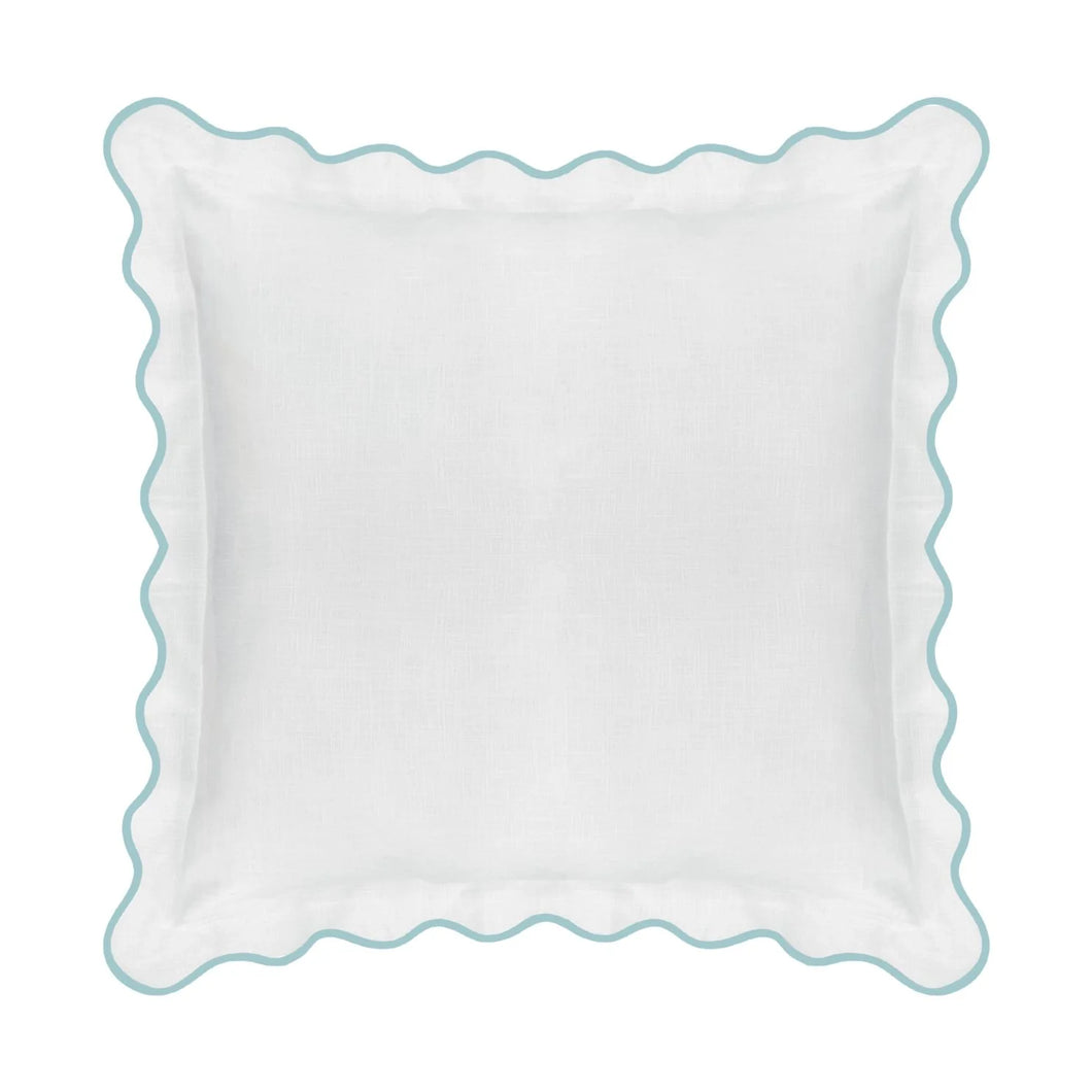 Scalloped Euro Sham, Blue/White by Laura Park