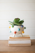 Load image into Gallery viewer, Ceramic Planter with Colorful Bubbles
