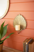 Load image into Gallery viewer, Antique Brass Palm Leaf Candle Sconce - Pre-Sale
