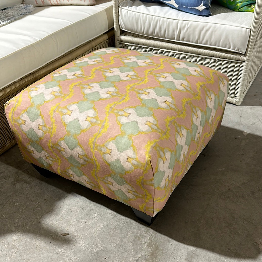 Laura Park Lily Pond fabric ottoman/footstool