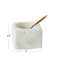 Load image into Gallery viewer, Marble Bowl with Brass Spoon
