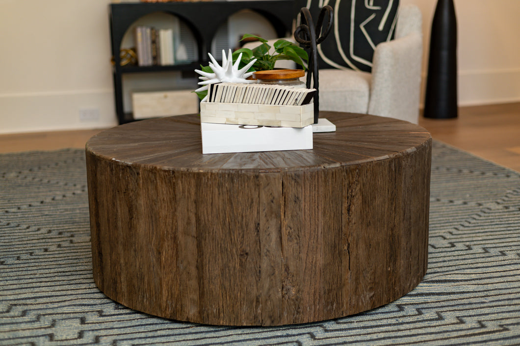 Cyrano Round Wooden Coffee Table by Gabby Decor