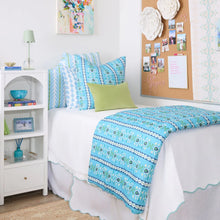 Load image into Gallery viewer, Rosemary Stripe French Teal Comforter  Full/Queen, 5-Piece Set by Laura Park
