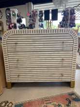 Load image into Gallery viewer, Gray/White Bone Inlay 3 Drawer Waterfall Dresser
