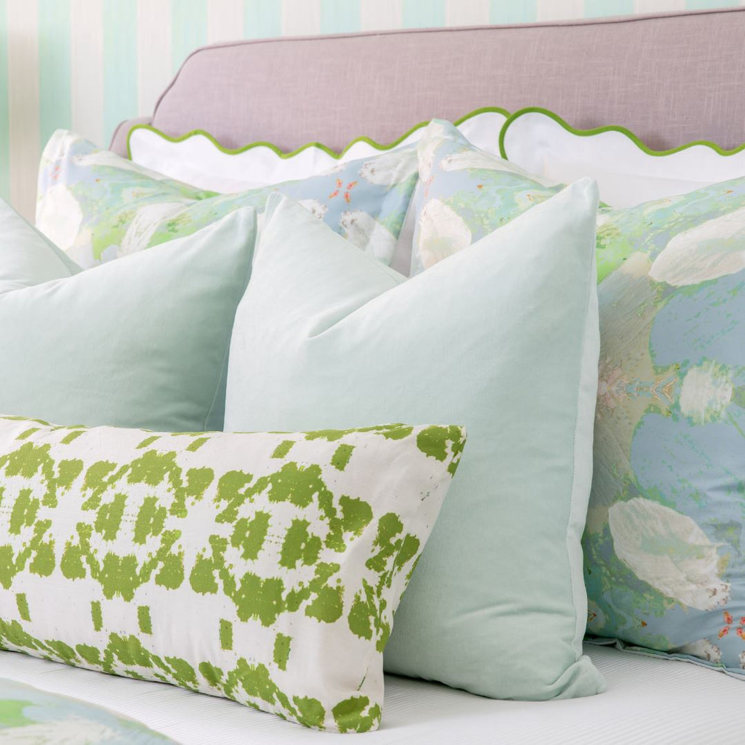 Sham Colour Scalloped Euro Sham, Green/White by Laura Park – Auden & Avery