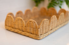 Load image into Gallery viewer, Scalloped Rattan Tray - Small
