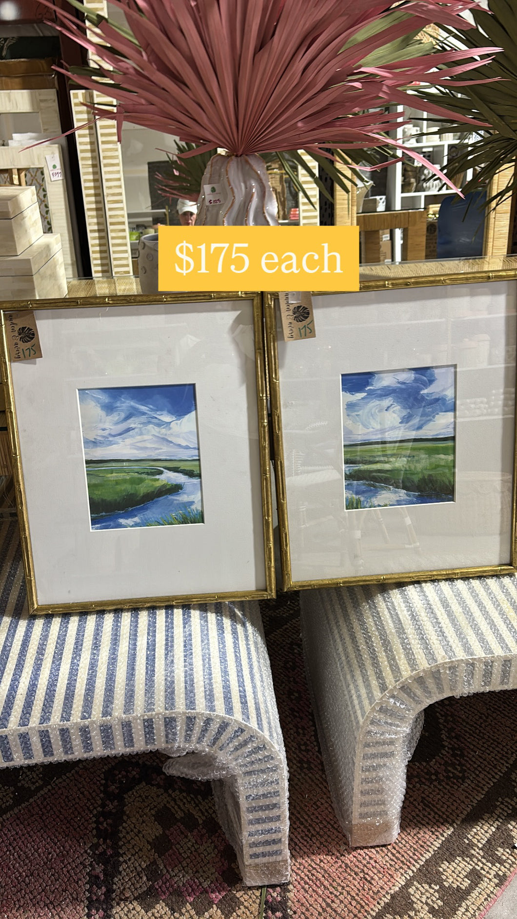 Bamboo framed art