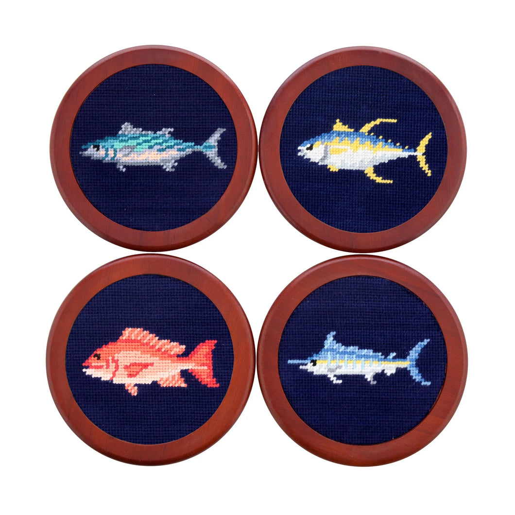 Gulf Coast Fish Coasters (Dark Navy)