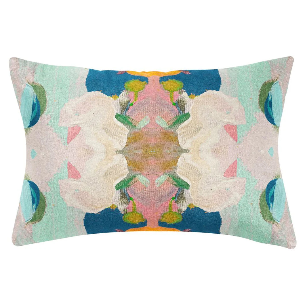 Monets Garden Pillow Navy by Laura Park