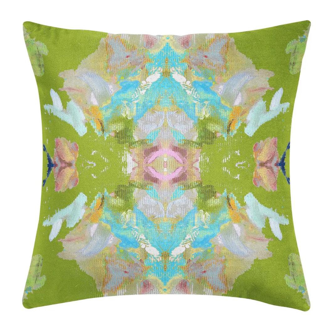 Stained Glass Green Pillow by Laura Park