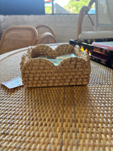 Load image into Gallery viewer, Scalloped Rattan Cocktail Napkin Holder
