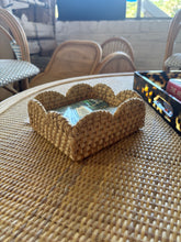 Load image into Gallery viewer, Scalloped Rattan Cocktail Napkin Holder
