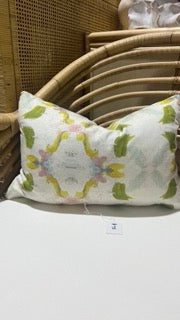 Laura Park 18x20 Dogwood/Light Green Velvet Pillow