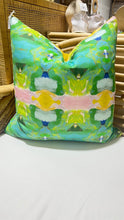 Load image into Gallery viewer, Laura Park 26x26 Boca Bay/Yellow Velvet Pillow
