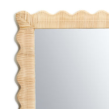 Load image into Gallery viewer, Wicker Weave Scalloped Rectangle Mirror
