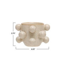 Load image into Gallery viewer, Stoneware Reactive Glaze Planter w/Orbs - Holds 3&quot; Pot
