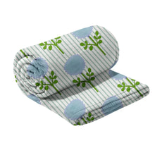Load image into Gallery viewer, Marigold Ticking Stripe Blue Fleece Blanket by Laura Park
