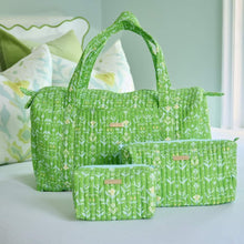 Load image into Gallery viewer, Petal Garden Green Quilted Signature Duffle Bag
