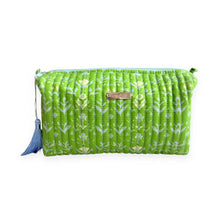 Load image into Gallery viewer, Petal Garden Green Signature Large Cosmetic Bag
