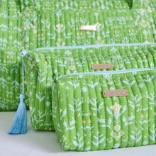 Load image into Gallery viewer, Petal Garden Green Signature Small Cosmetic Bag
