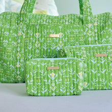 Load image into Gallery viewer, Petal Garden Green Signature Small Cosmetic Bag
