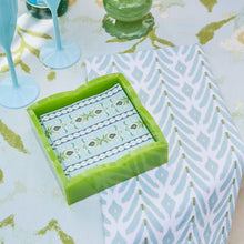Load image into Gallery viewer, Petite Frond Blue Tea Towel by Laura Park
