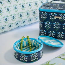 Load image into Gallery viewer, Rosemary Indigo Round Jewelry Case by Laura Park

