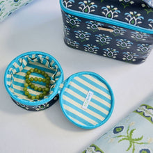 Load image into Gallery viewer, Rosemary Indigo Round Jewelry Case by Laura Park
