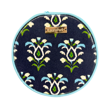 Load image into Gallery viewer, Rosemary Indigo Round Jewelry Case by Laura Park
