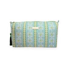 Load image into Gallery viewer, Rosemary Stripe Blue Signature Large Cosmetic Bag
