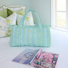 Load image into Gallery viewer, Rosemary Stripe Blue Signature Quilted Duffle Bag
