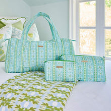 Load image into Gallery viewer, Rosemary Stripe Blue Signature Quilted Duffle Bag
