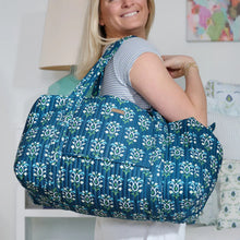 Load image into Gallery viewer, Rosemary Indigo Quilted Signature Duffle Bag by Laura Park

