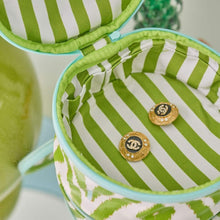 Load image into Gallery viewer, Petite Frond Green Round Jewelry Case
