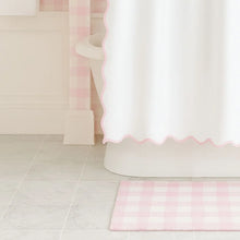 Load image into Gallery viewer, Pink Scalloped Shower curtain by Laura Park
