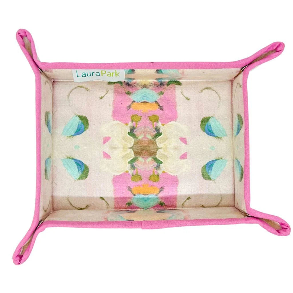 Monet's Garden Pink Snap Tray by Laura Park