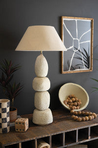 Quad Paper Mache Lamp with Shade - PRE-SALE